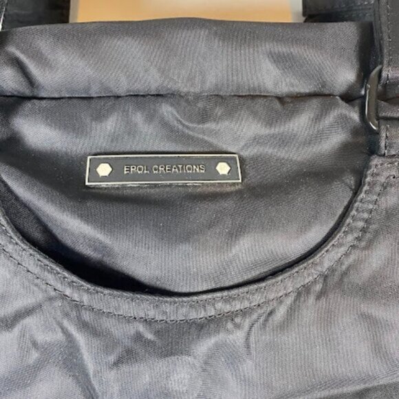 EPOL CREATIONS Women's Black Nylon Handbag Duffel Bag Medium - Picture 3 of 10